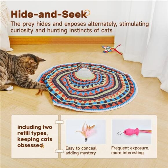 Cat Toys Chargeable, 3in1 Hide and Seek, Automatic Interactive Fun - Picture 3 of 14